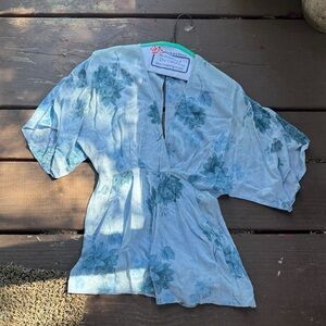 Floral Blue Women's Romper